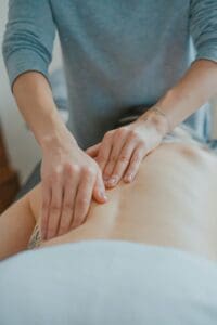Chiropractic care on the spine.